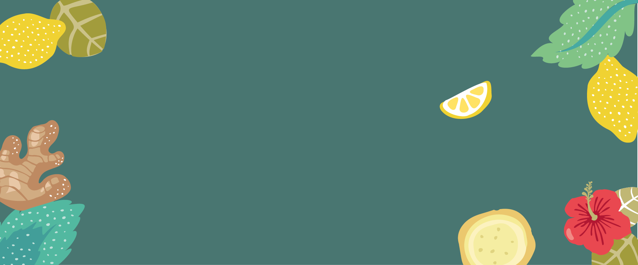 Kéfirade, fond site internet, illustration de fruits